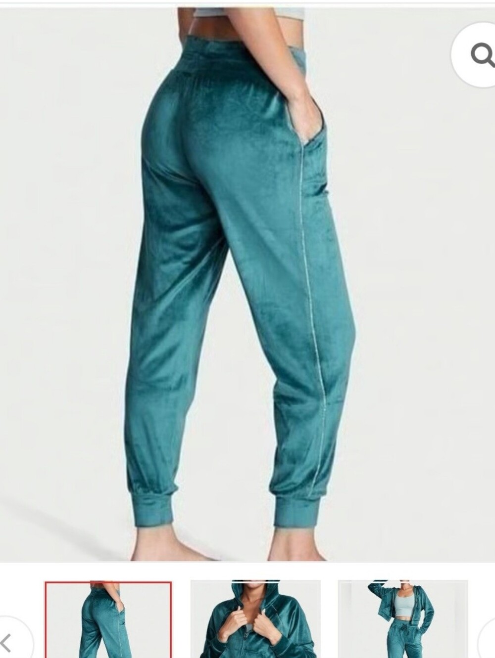 Victorias Sucret Womens Teal Velvet Jogger Pants - Comfort Fit